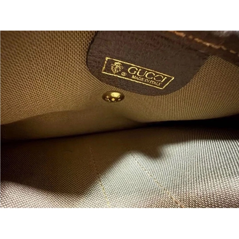 Gucci Brown Leather Clutch with Gold Logo - Picture 5 of 9